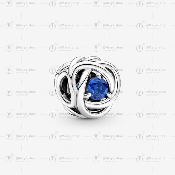 Pandora September Blue Eternity Circle Charm|Pendant - Picture 1 of 2